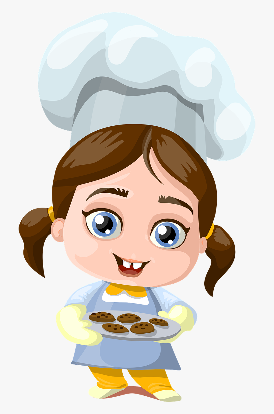 Little Girl Cooking Clipart - Chef Girl Cartoon Png, Transparent Clipart