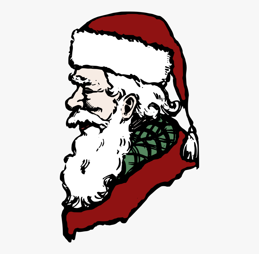 Art,fictional Character,black - Cartoon Santa Claus Drawing, Transparent Clipart