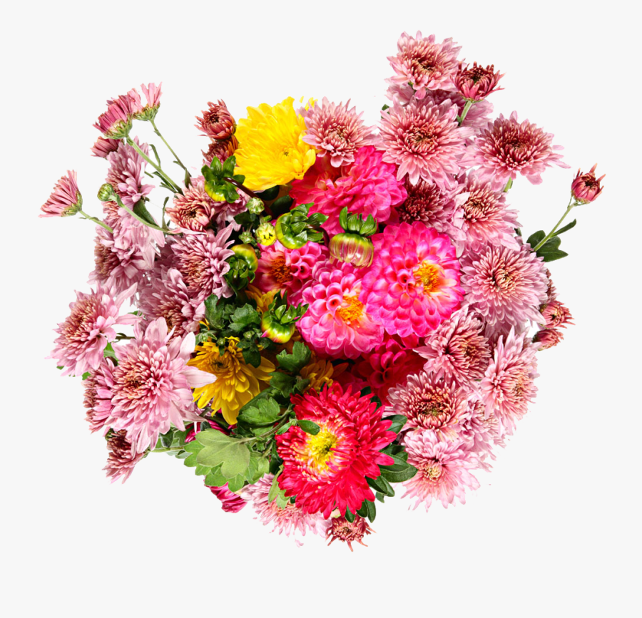 Transparent Background Real Lily Dahlia Zinnia Bouquet, Transparent Clipart