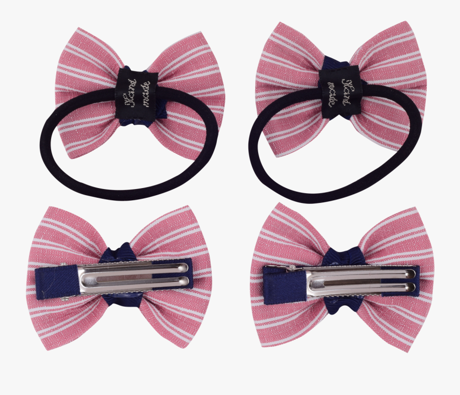 Stripes Bow Hair Accessory Set, Transparent Clipart