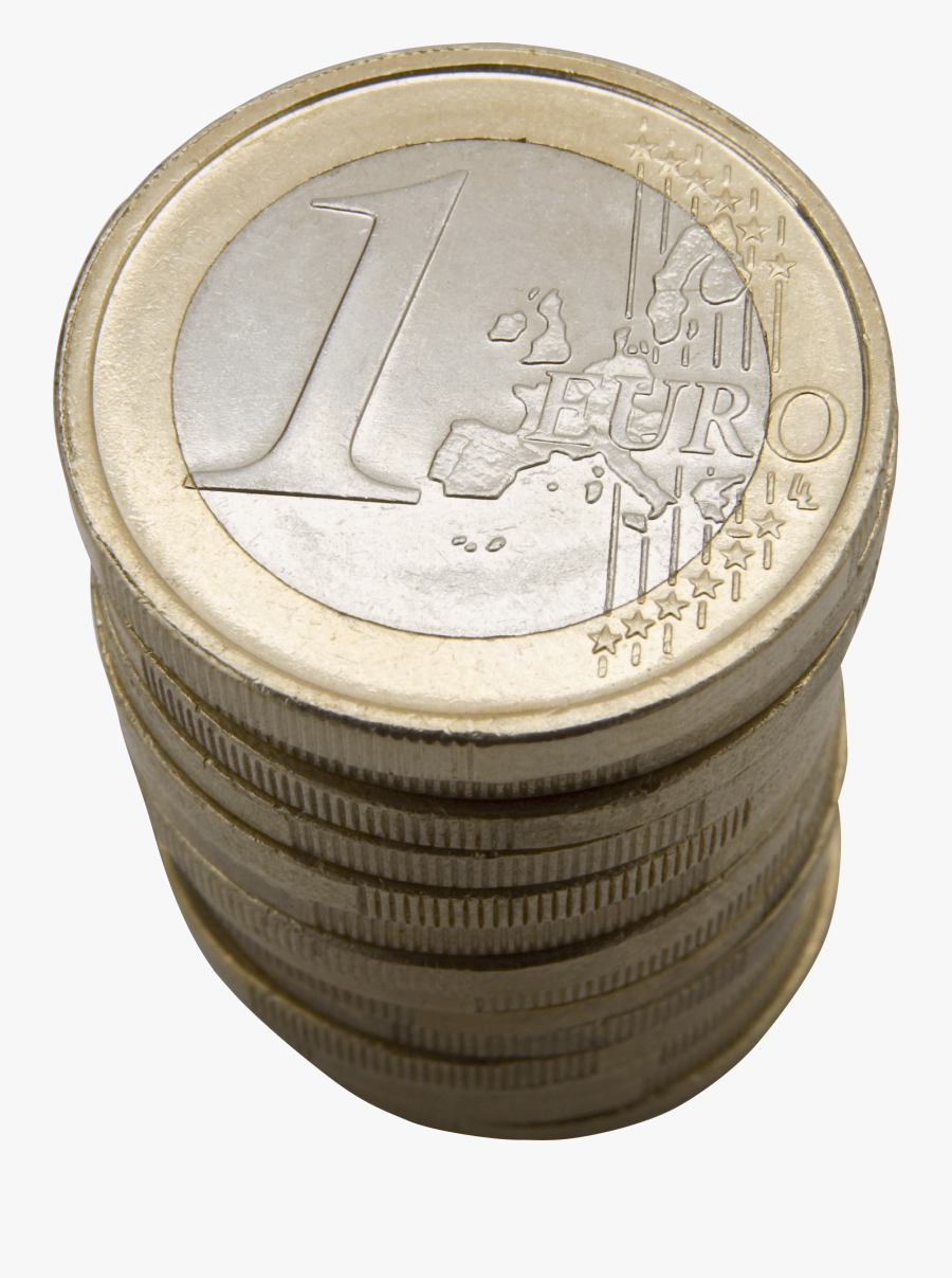 Stack Of Euro Coins, Transparent Clipart