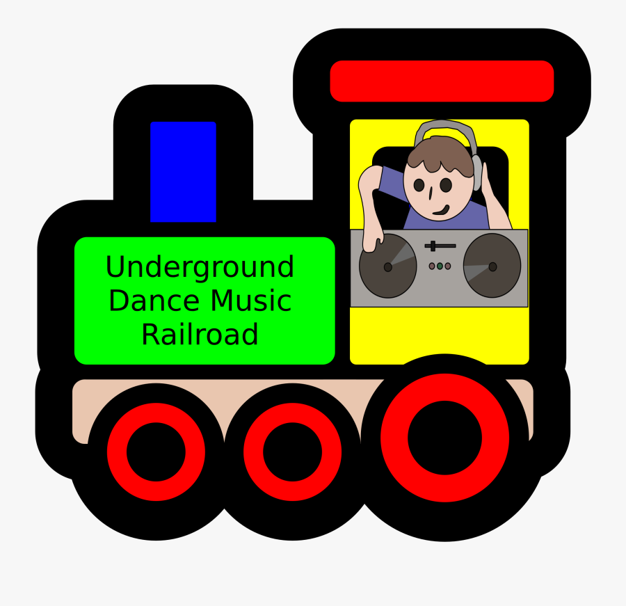 The Underground Dance Music Railroad - Cartoon Train Engine Drawing, Transparent Clipart