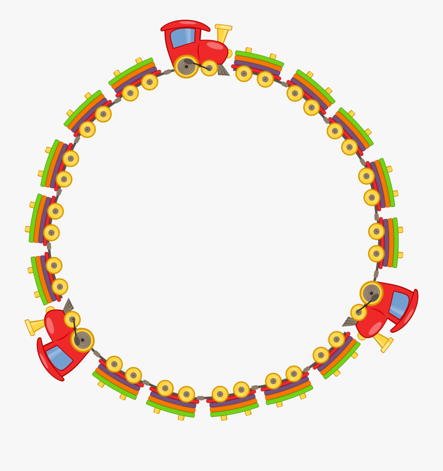 Toy Train Frame - Circle Frame Kids Png, Transparent Clipart