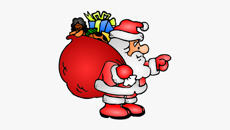 Santa Clause Clip Art - Santa Claus With Gifts, Transparent Clipart