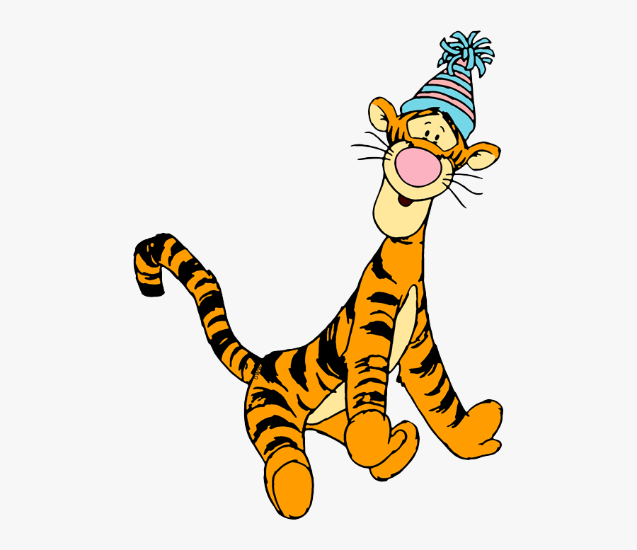 Winnie The Pooh Wearing A Party Hat, Transparent Clipart