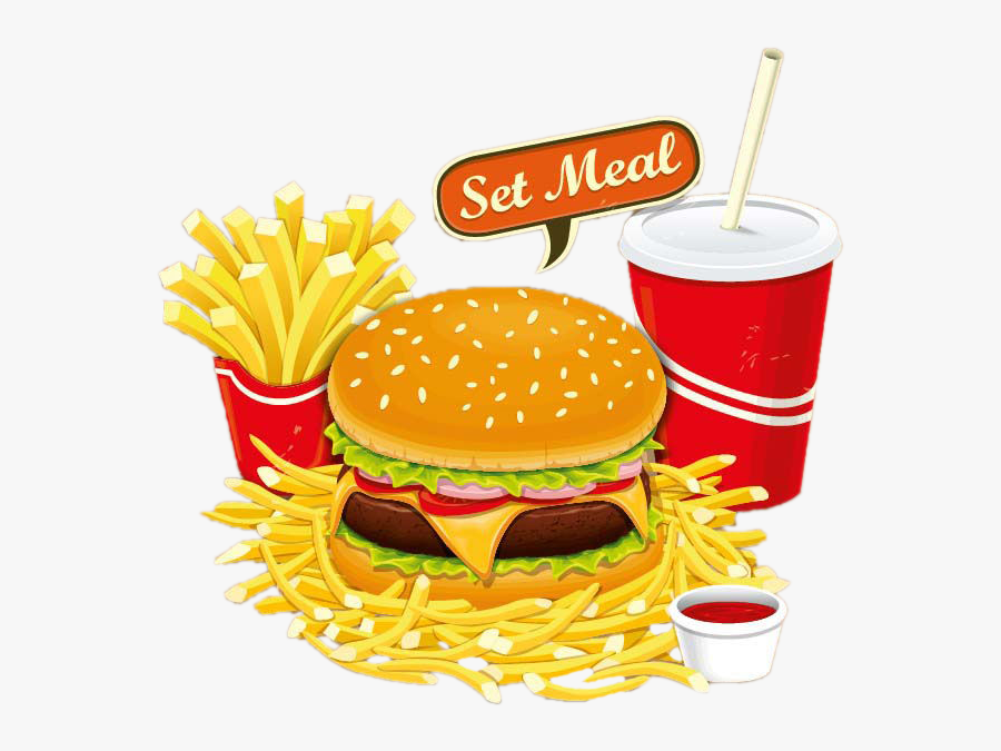 Transparent Burger And Fries Clipart - Transparent Background Fast Food Clipart, Transparent Clipart
