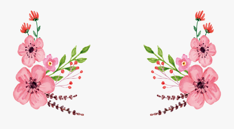 Transparent Watercolor Greenery Png - Floral Pink Watercolor Png Free, Transparent Clipart