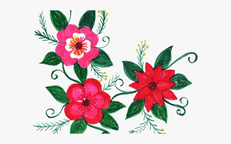 Floral Clipart Group - Corner Design Of Flowers, Transparent Clipart