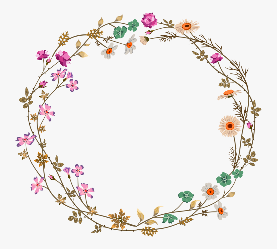 Colorful Simplicity Flower Vine Border Texture Transprent - Transparent Flower Circle Border, Transparent Clipart