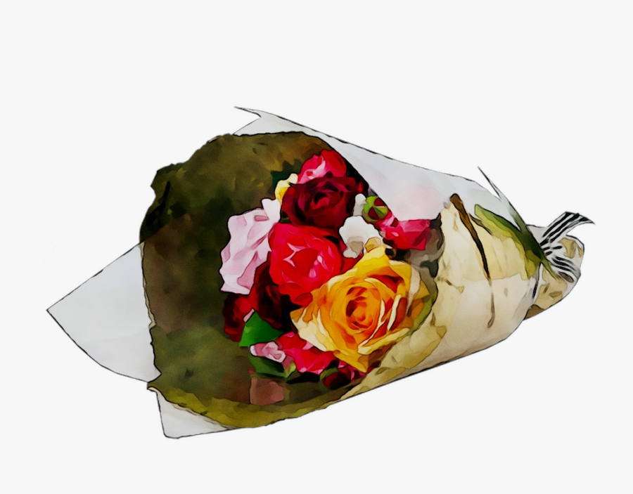 Cut Garden Bouquet Roses Flower Design Floral Clipart - Flower, Transparent Clipart