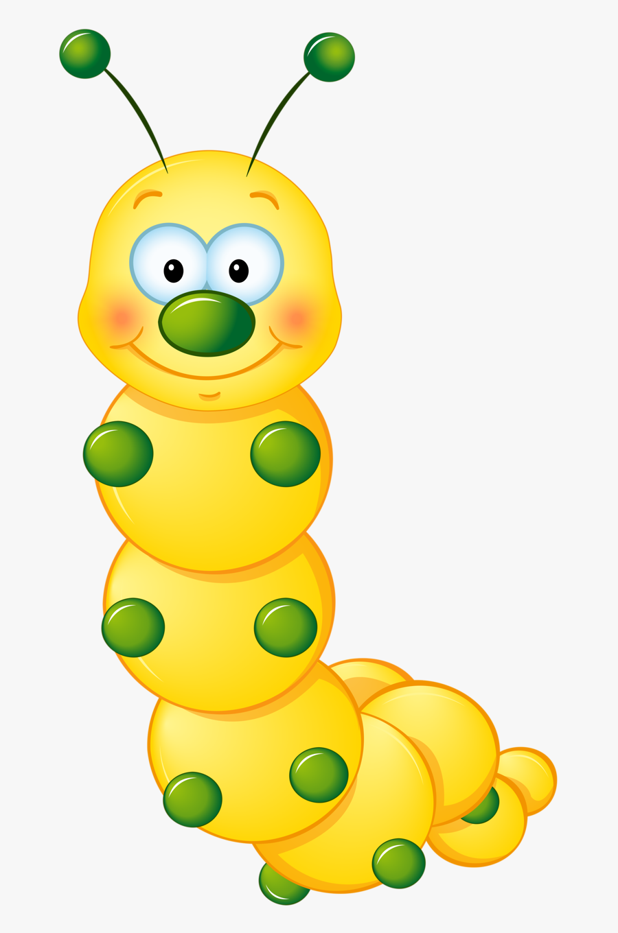 Yellow Cute Caterpillar Clipart - Bugs Clipart, Transparent Clipart