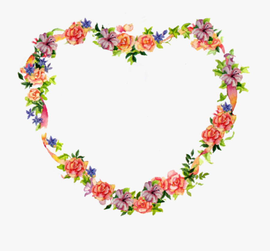 Floral Heart Tattoos - Heart Floral Frame Png, Transparent Clipart