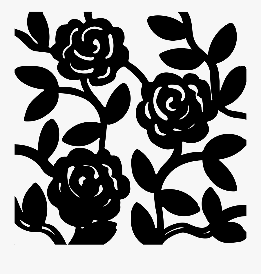 Transparent Flower Silhouette Png - Silhouette Floral Pattern Png, Transparent Clipart