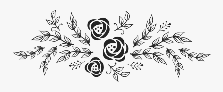 Botany,black And White,plant,line Art,flower,branch,clip - Floral Clipart Black And White, Transparent Clipart