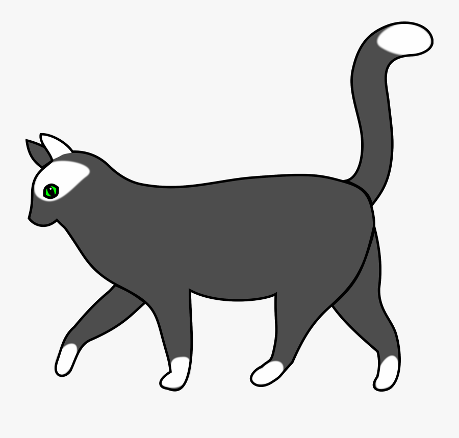 Kitty Clipart Walking - Walking Cat Clip Art, Transparent Clipart