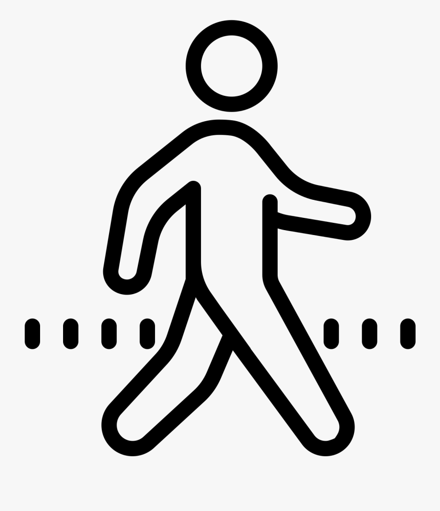 Transparent People Walking Clipart Black And White - Man Walk Line Icon, Transparent Clipart