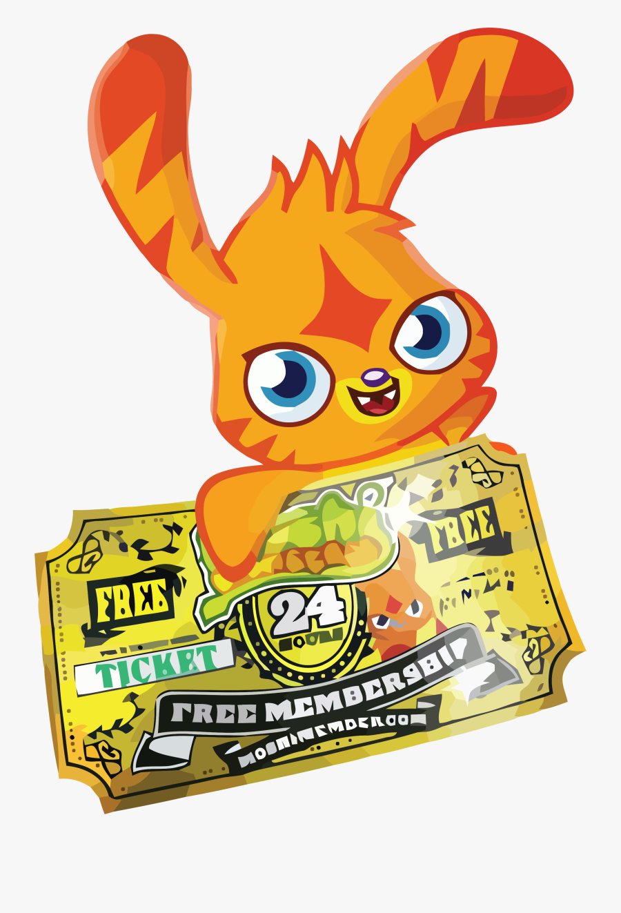 Katsuma Gold Ticket Clipart Png - Moshi Monsters Membership Code For 2018, Transparent Clipart