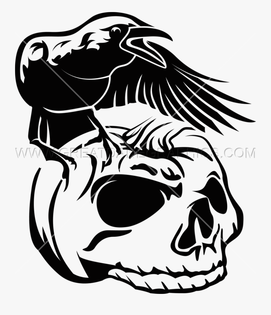 Crow Skull Drawing Png, Transparent Clipart