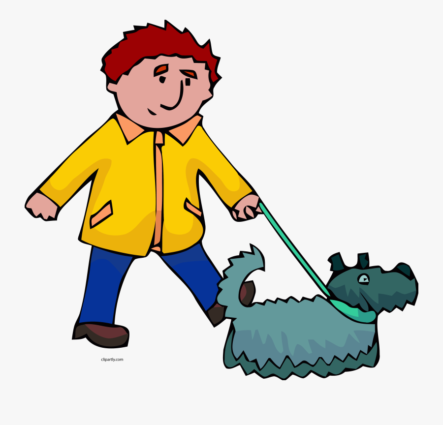 Man And Dog Walking Clipart Png - Man Walking Dog Clipart, Transparent Clipart