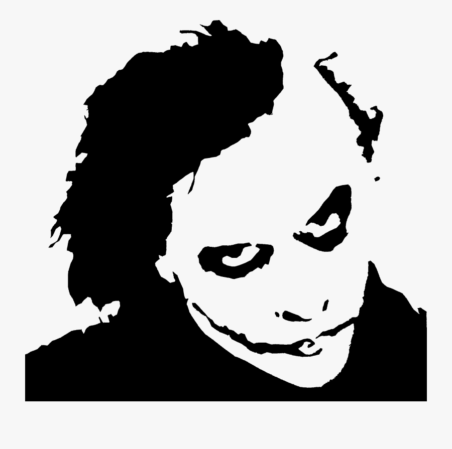 Datei - Stencil - - Joker Black And White, Transparent Clipart