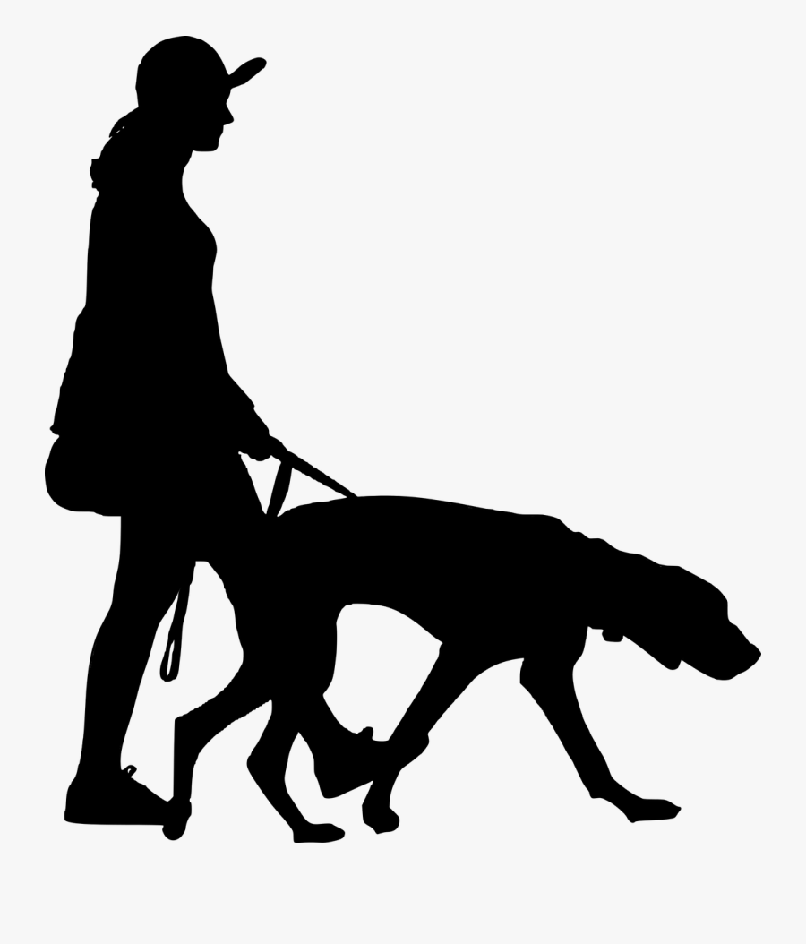 Dog Walking Clipart - Walking People Png Silhouette, Transparent Clipart