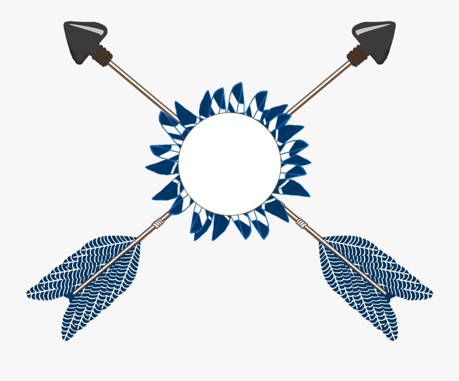 Crossed Arrows Tribal With Feathers - Arrow And Feather Clipart, Transparent Clipart