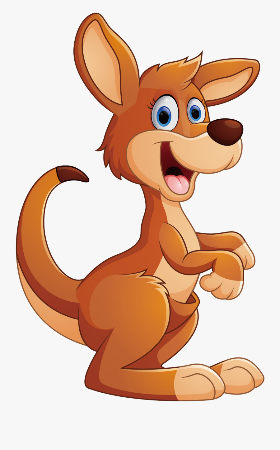 Clip Art Kangaroo Cartoon Images - Free Kangaroo Vector Png, Transparent Clipart