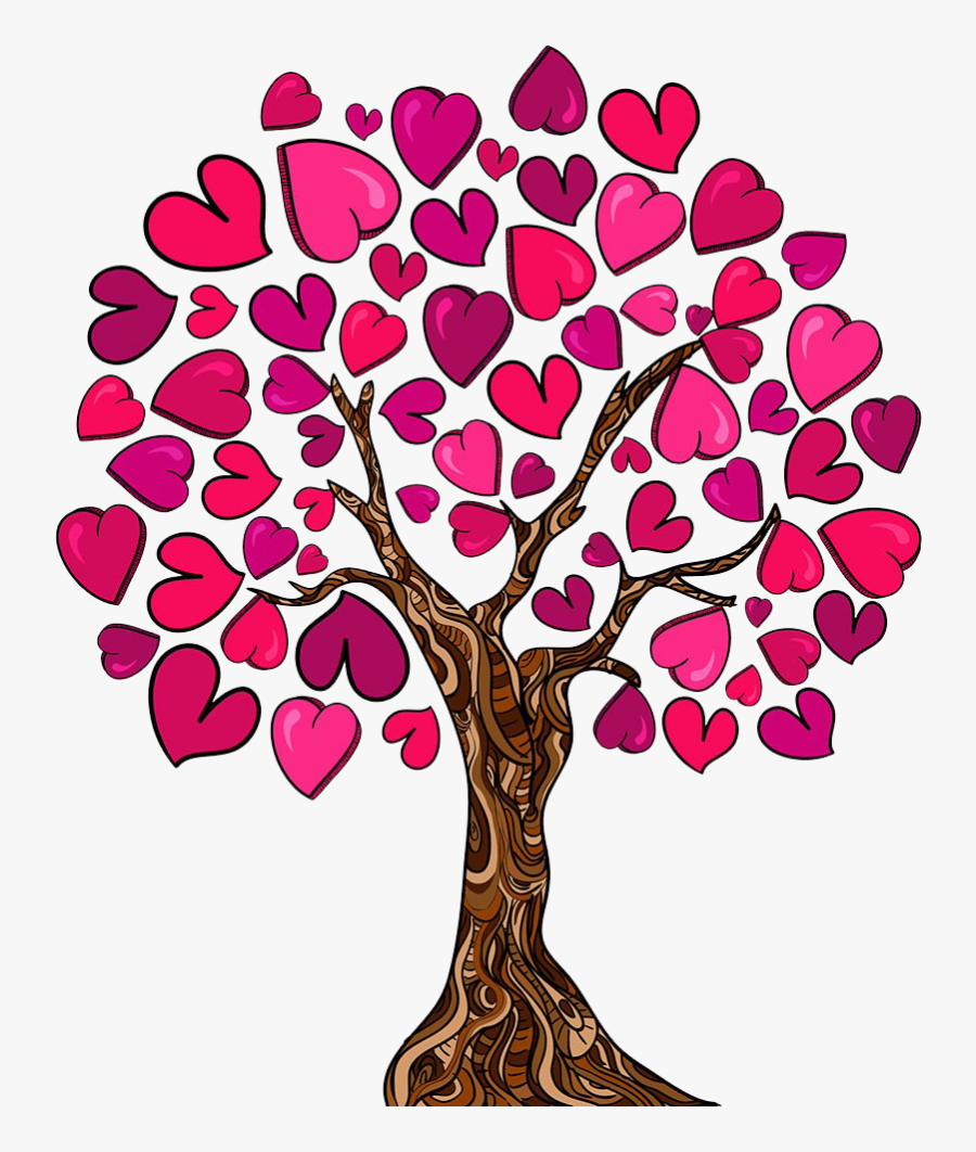 Family Tree Heart Love Clip Art - Heart Family Tree Clipart, Transparent Clipart