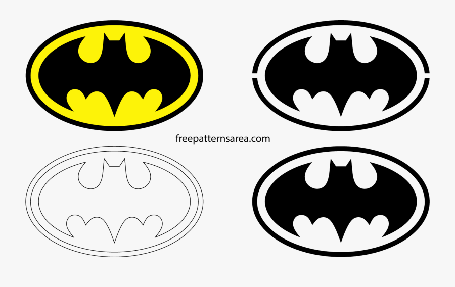 Batman Logo Symbol And Silhouette Stencil Vector - Batman Logo Pdf, Transparent Clipart