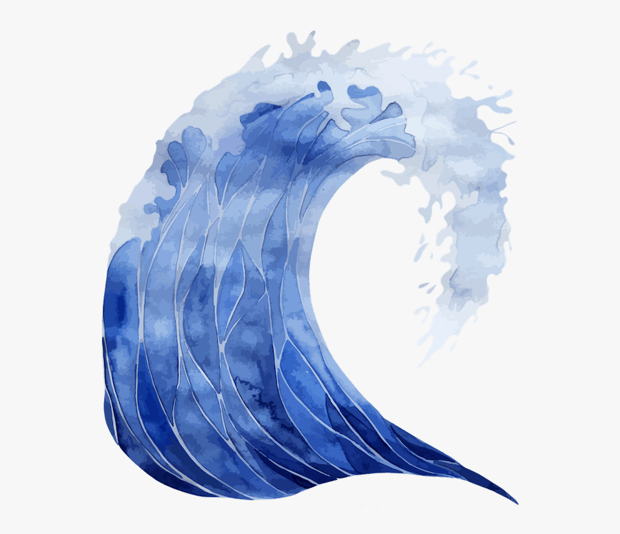 Clip Art Collection Of Free Transparent - Ocean Wave Watercolor Png, Transparent Clipart