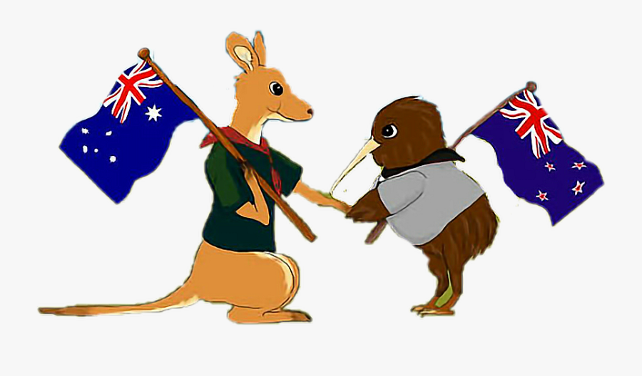 Clip Art Jamboree Scouts Australia Newzealand - Kangaroo And Kiwi Cartoon, Transparent Clipart