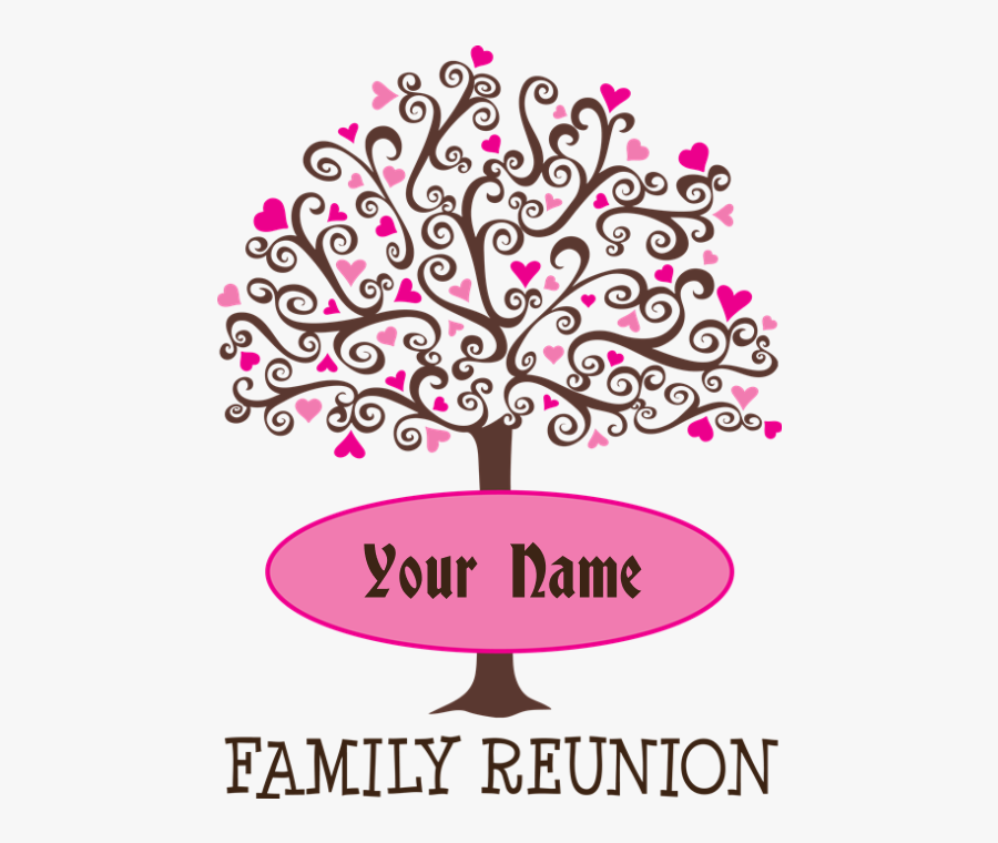 Name Clipart Family Tree - Family Reunion Logo Design Pink Shirt, Transparent Clipart
