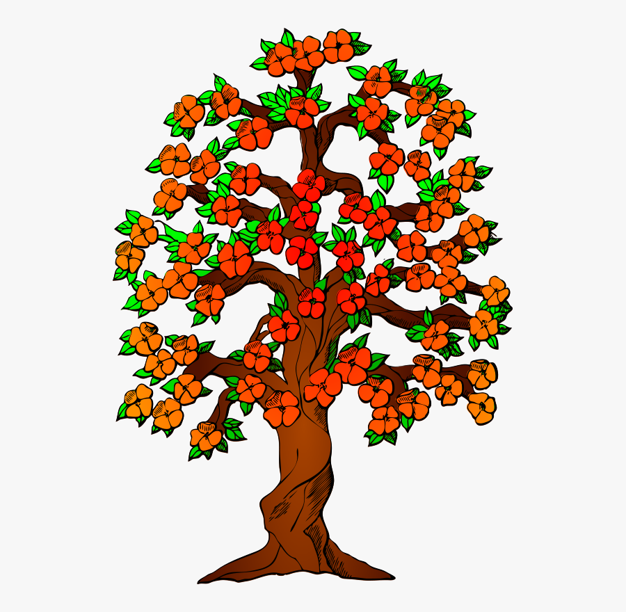 Autumn Fall Tree Leaves Colorful Fall Colors - Trees With Flowers Clip Art, Transparent Clipart