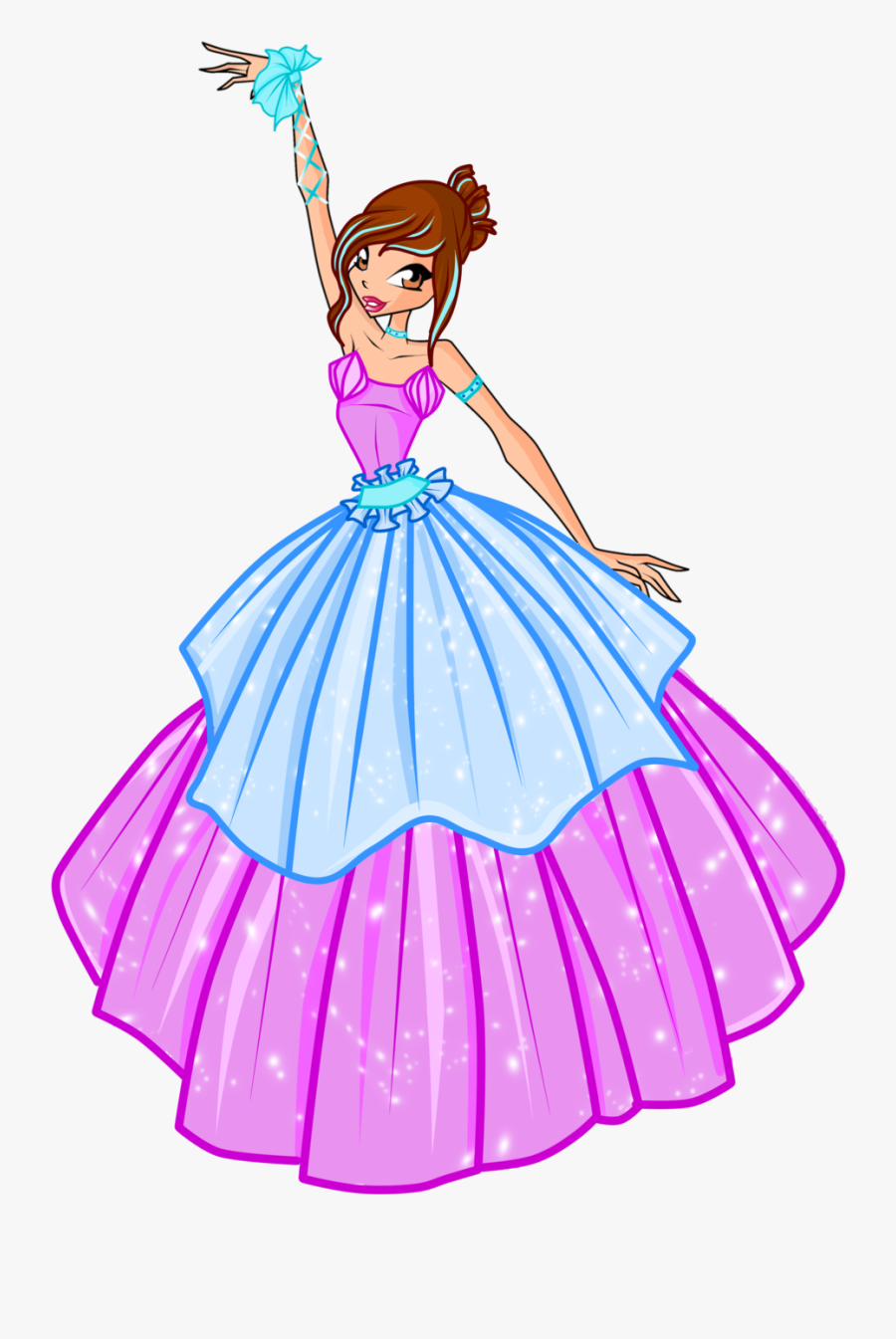 Collection Of Free Gowned Anime Download On - Ball Gown Winx Club, Transparent Clipart