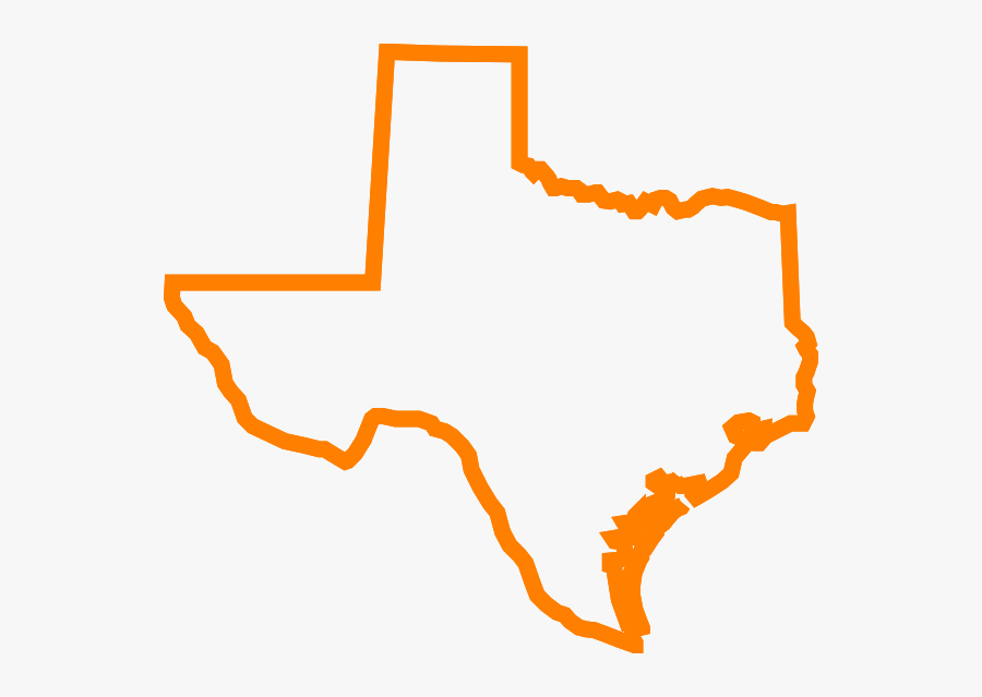 Texas - Outline - Clipart - Orange State Of Texas, Transparent Clipart