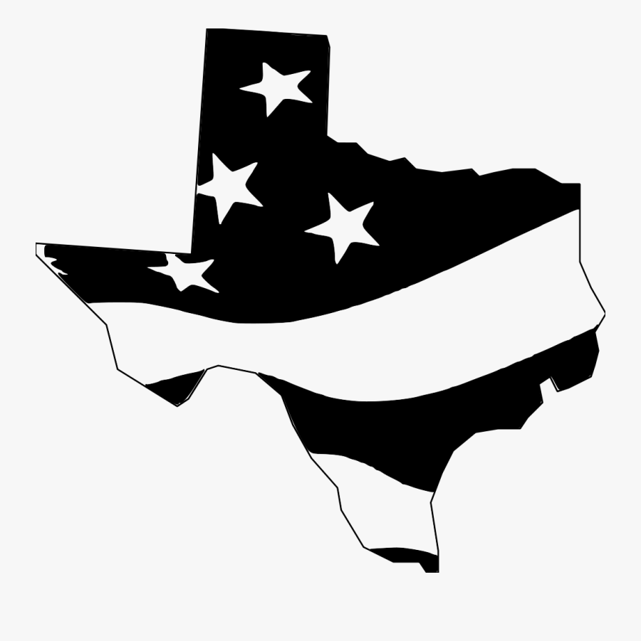 Texas Clipart File - Texas State Flag Black And White, Transparent Clipart