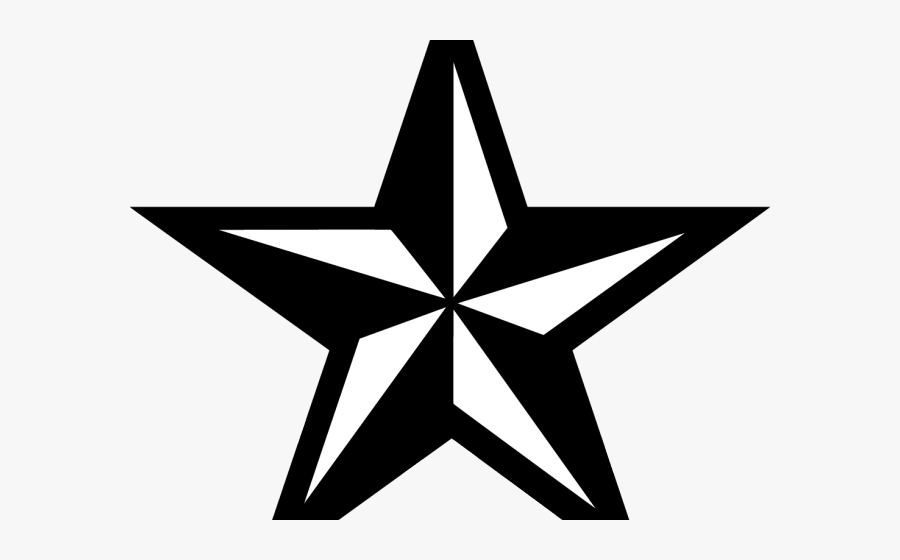 Nautical Star Tattoos Clipart Compass - Star Tattoo Black And White, Transparent Clipart