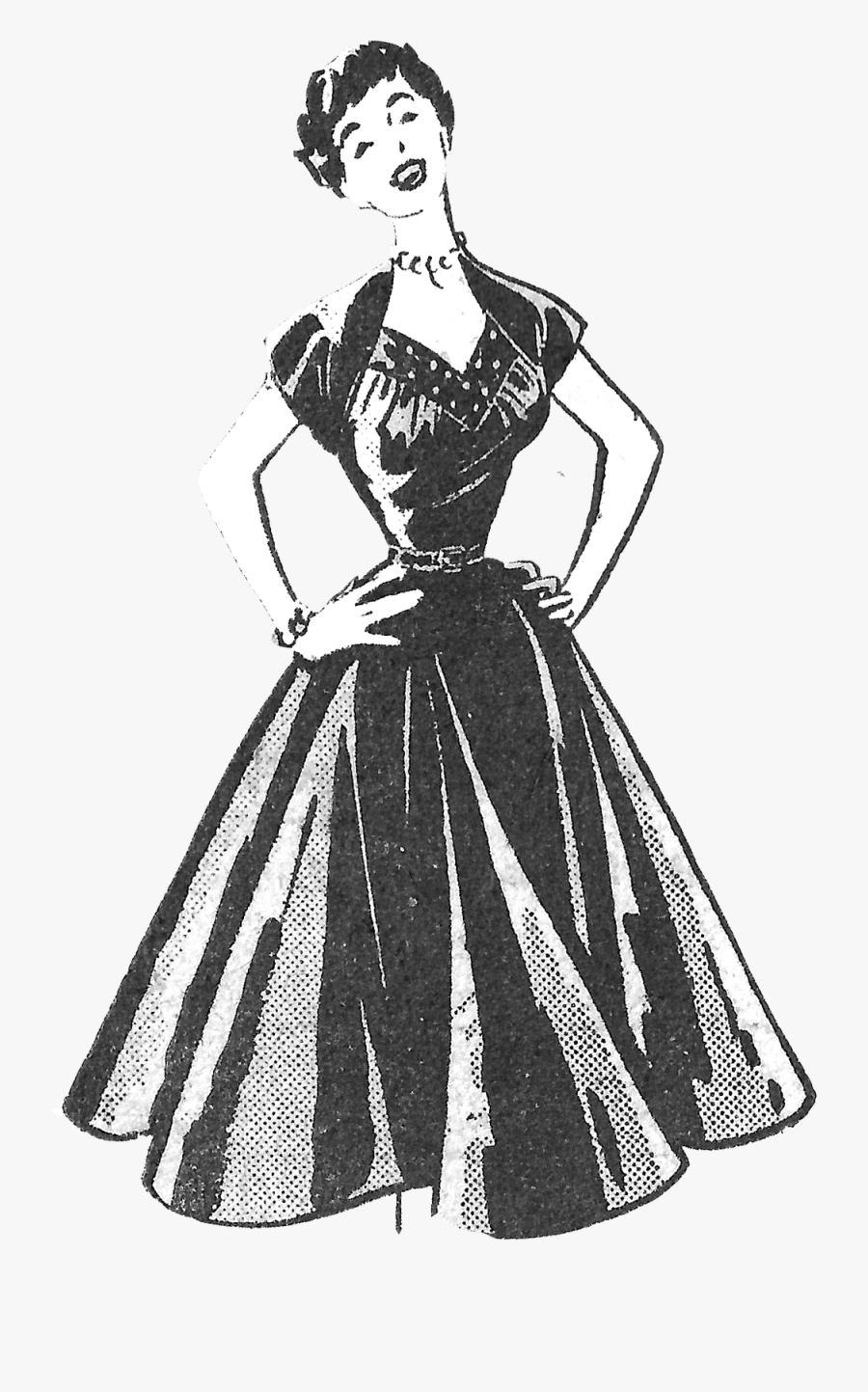 Turkey Bathing Suit Clipart - Printable Vintage Inspired Dresses, Transparent Clipart