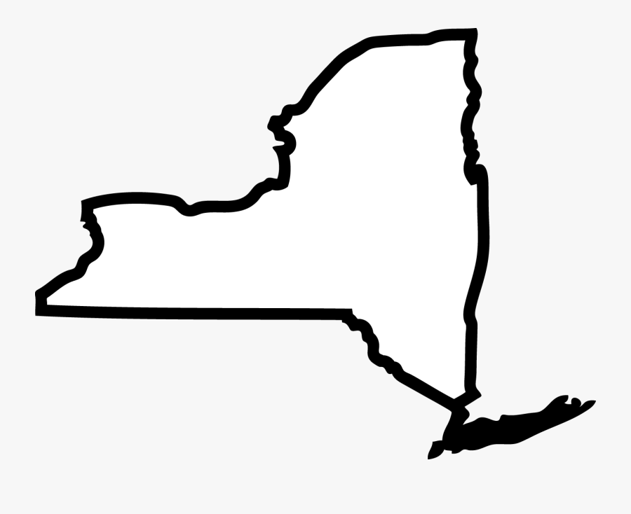 New York City State Outline, Transparent Clipart