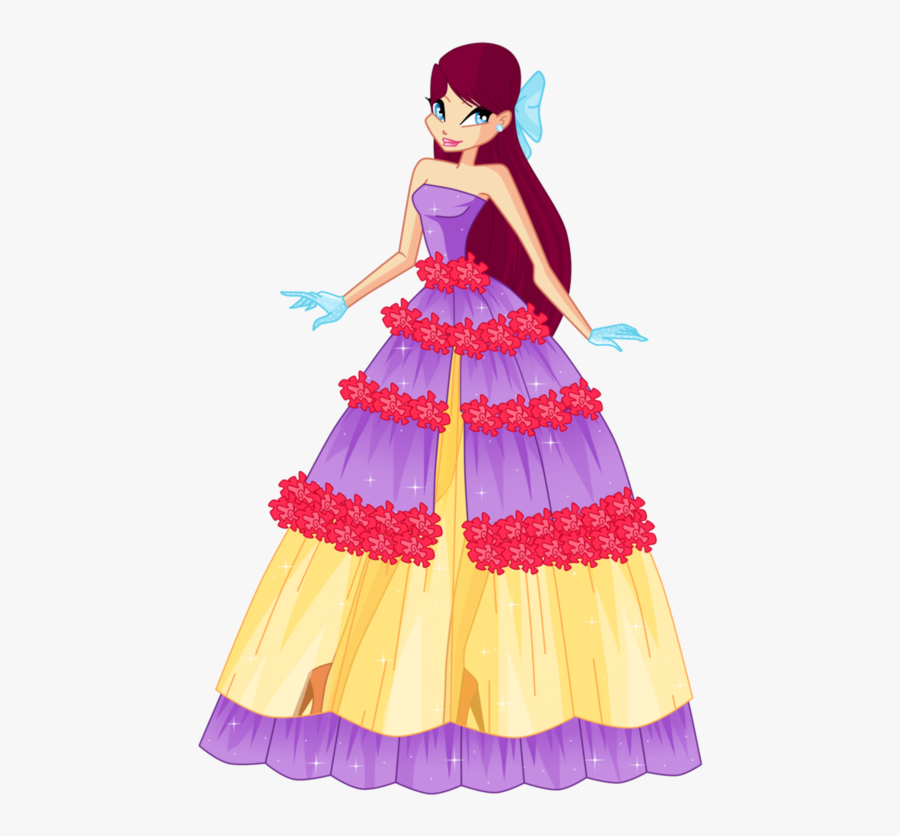 Merula Flower Princess Ball Gown - Winx Club Tine Ball Dress, Transparent Clipart