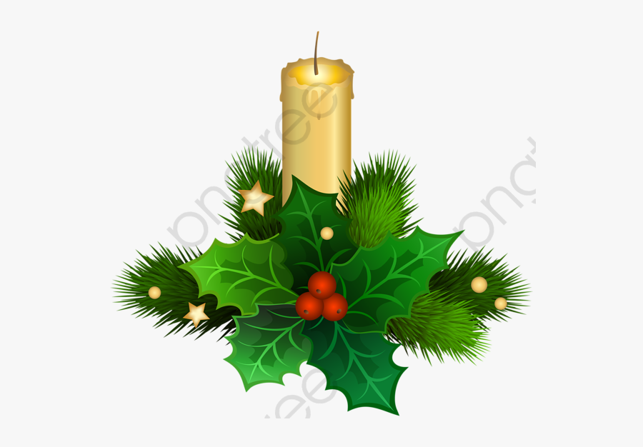 Candle Clipart Christmas Candles - Velas De Navidad En Color, Transparent Clipart