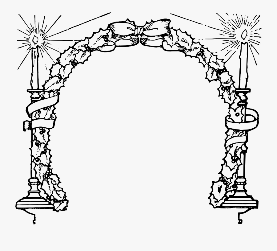 Christmas Candles Clipart Black And White - Free Black And White Clipart Christmas Candle Border, Transparent Clipart