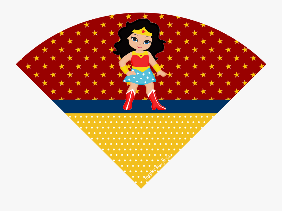 Wonder Woman Chibi Free Printable Cones - Banderin De La Mujer Maravilla, Transparent Clipart