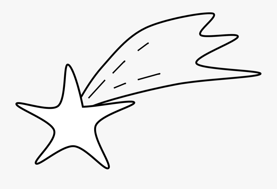 Shooting Star Coloring Page - Printable Shooting Star Template, Transparent Clipart