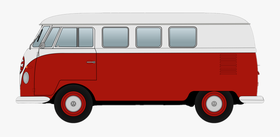 Red Volkswagen Camper Van Clipart - Van Transparent Background Clipart, Transparent Clipart