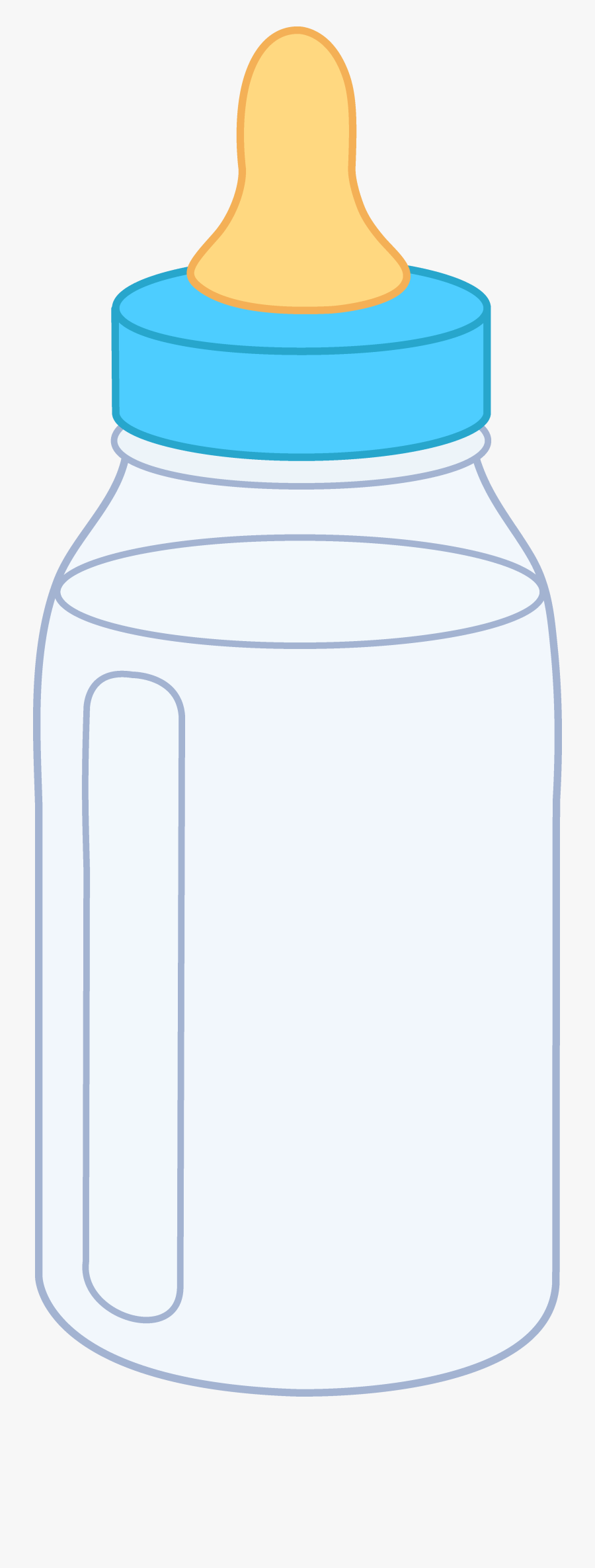 Blue Baby Bottle - Baby Bottle Of Milk Cartoon, Transparent Clipart