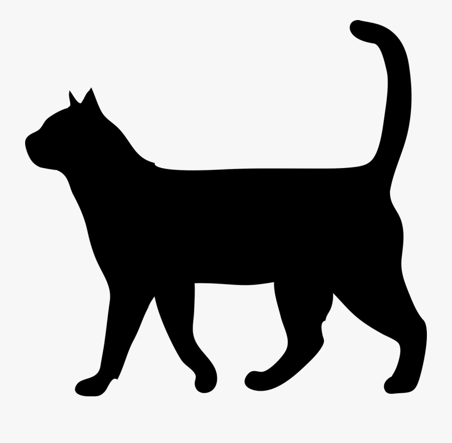 Black Cat Clipart Transparent - Black Cat Silhouette Walking, Transparent Clipart
