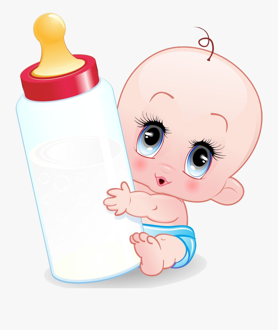 Baby Infant Cartoon Bottle Free Transparent Image Hd - Baby Cartoon Images Hd, Transparent Clipart