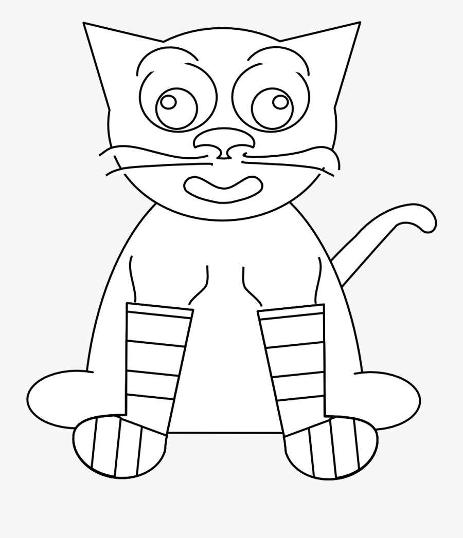 Net » Clip Art » Cat In Rainbow Socks Svg Banner Transparent - Coloring Book, Transparent Clipart