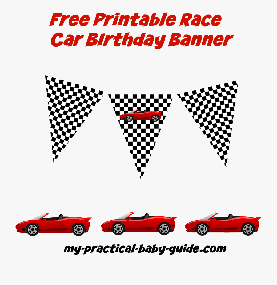 Coolest Car Birthday Ideas - Race Car Birthday Banner Printable, Transparent Clipart